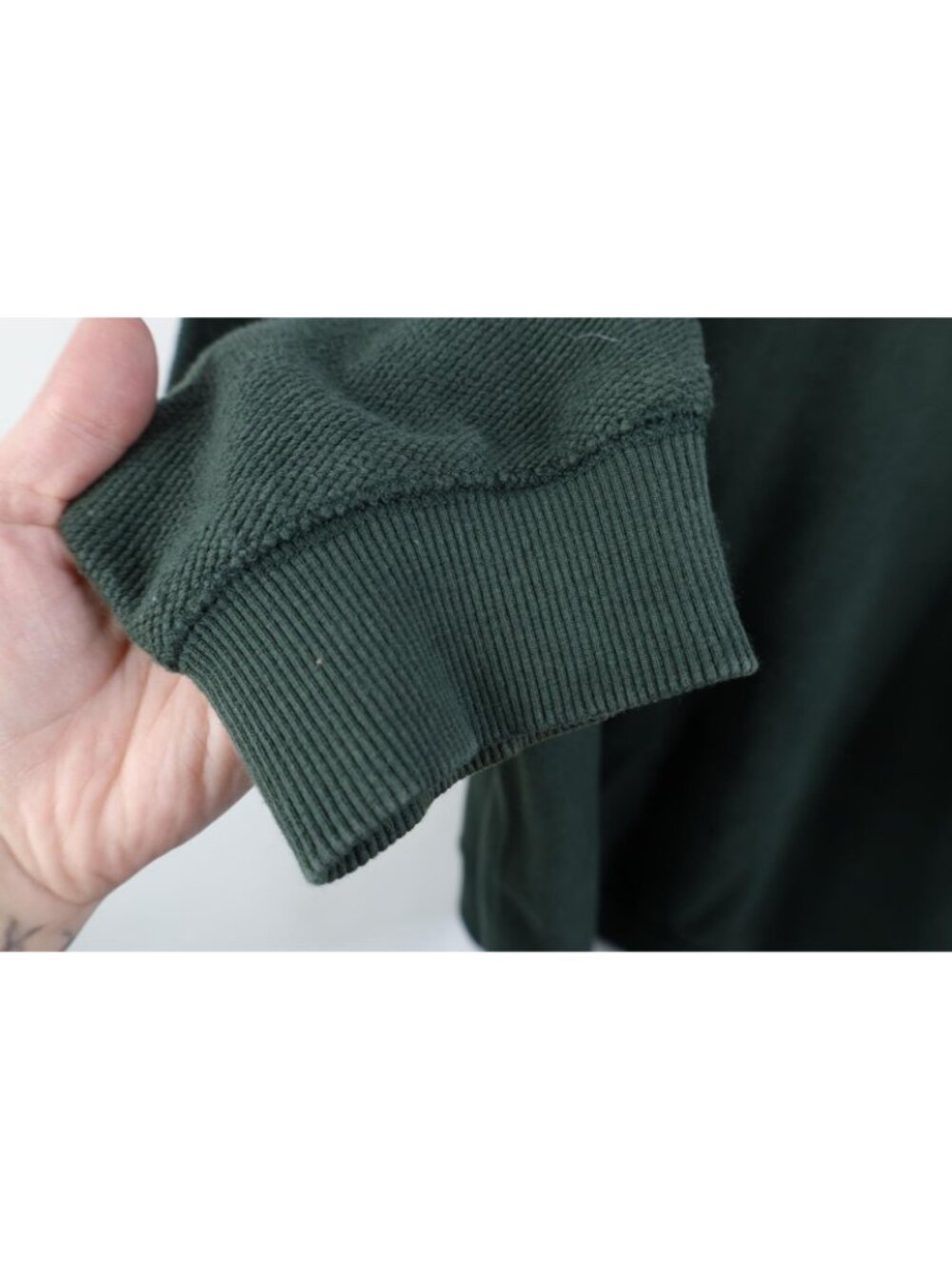 Vintage LL Bean Mens XL Faded Blank Thermal Waffle Knit Crewneck Sweater Green - Picture 6 of 9